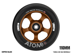 Scooter Wheels - Lucky ATOM 110mm Black on Copper