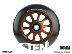 Scooter Wheels - Lucky TEN 110mm Black on Copper 