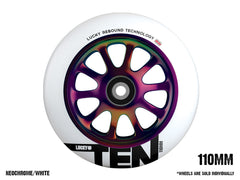 Scooter Wheels - Lucky TEN 110mm White on NeoChrome 