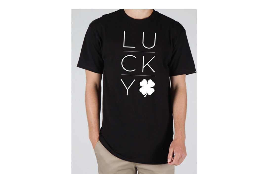 Lucky Logo Stacked T shirt Black